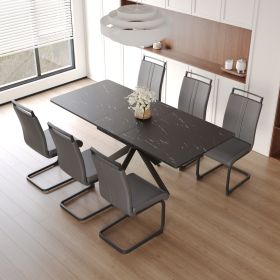 Extendable Dining Table Table Set for 6-8 Person for Dining Room