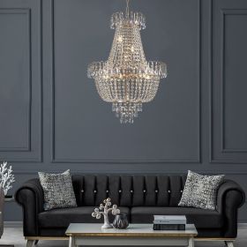 Gold Crystal Chandeliers,Large Contemporary Luxury Ceiling Lighting for Living Room Dining Room Bedroom Hallway (Without Bulb)