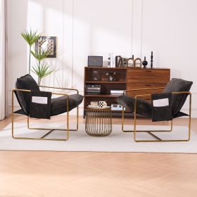 2 Chairs in 1 Box, Upholstered Hanging Armchair with Arm PocketsMetal frame, gold-plated craftsmanship