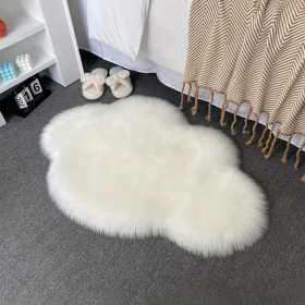 1pc, Fluffy Cloud Plush Rug - Soft Faux Fur Bedroom Decoration, Machine Washable, Funny Doormat, Nursery Decor, Throw Rugs for Home Decor (Color: White, size: 23.62*35.43inch)