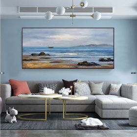 Hand painted Large Horizontal Sunrise Brush Stroke Modern Seascape Sea Wall Art Extra Large Oversize Handmade Oil Painting On CanvasLiving Room Hallwa (Style: 06, size: 150X220cm)