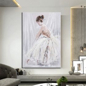 Hand Oil Pianting Ballerina fine art Dancer Handmade oil painting on Canvas female Ballet Artist Wall Art Living Room Bedroom Home Decor (Style: 04, size: 50X70cm)