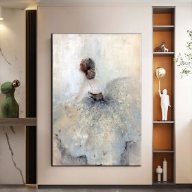 Hand Oil Pianting Ballerina fine art Dancer Handmade oil painting on Canvas female Ballet Artist Wall Art Living Room Bedroom Home Decor (Style: 03, size: 50X70cm)