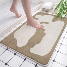 Absorbent Bathroom Bath Mat Quick Drying Coral Fleece Bathroom Rug Non-slip Entrance Doormat Floor Mats Carpet Pad Home Decor (Color: coral fleece B, Specification: 60x90cm)