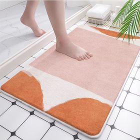 Absorbent Bathroom Bath Mat Quick Drying Coral Fleece Bathroom Rug Non-slip Entrance Doormat Floor Mats Carpet Pad Home Decor (Color: coral fleece F, Specification: 60x90cm)