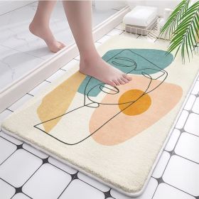 Absorbent Bathroom Bath Mat Quick Drying Coral Fleece Bathroom Rug Non-slip Entrance Doormat Floor Mats Carpet Pad Home Decor (Color: coral fleece E, Specification: 50x80cm)