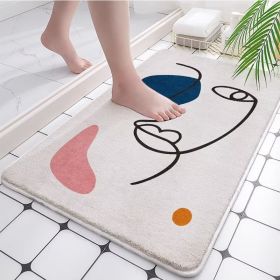 Absorbent Bathroom Bath Mat Quick Drying Coral Fleece Bathroom Rug Non-slip Entrance Doormat Floor Mats Carpet Pad Home Decor (Color: coral fleece D, Specification: 40x60cm)