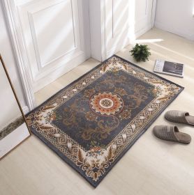 Thickened Absorbent Jacquard Carpet Dornier Woven Living Room Bathroom Rug Kitchen Non-slip Home Entry Floor Door Mat Red Brown (Color: Grey, size: 160CMx230CM)