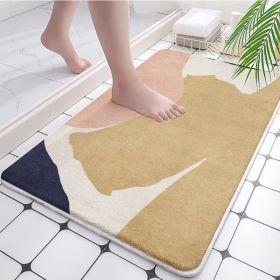 Absorbent Bathroom Bath Mat Quick Drying Coral Fleece Bathroom Rug Non-slip Entrance Doormat Floor Mats Carpet Pad Home Decor (Color: coral fleece G, Specification: 40x60cm)