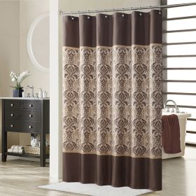 Muwago Sterling Chocolate Farmhouse Style Bathroom Curtain Polyester Waterproof Fabric Bathing Cover Brown Shower Curtain (size: W78"*H72")