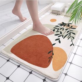 Absorbent Bathroom Bath Mat Quick Drying Coral Fleece Bathroom Rug Non-slip Entrance Doormat Floor Mats Carpet Pad Home Decor (Color: coral fleece A, Specification: 60x90cm)